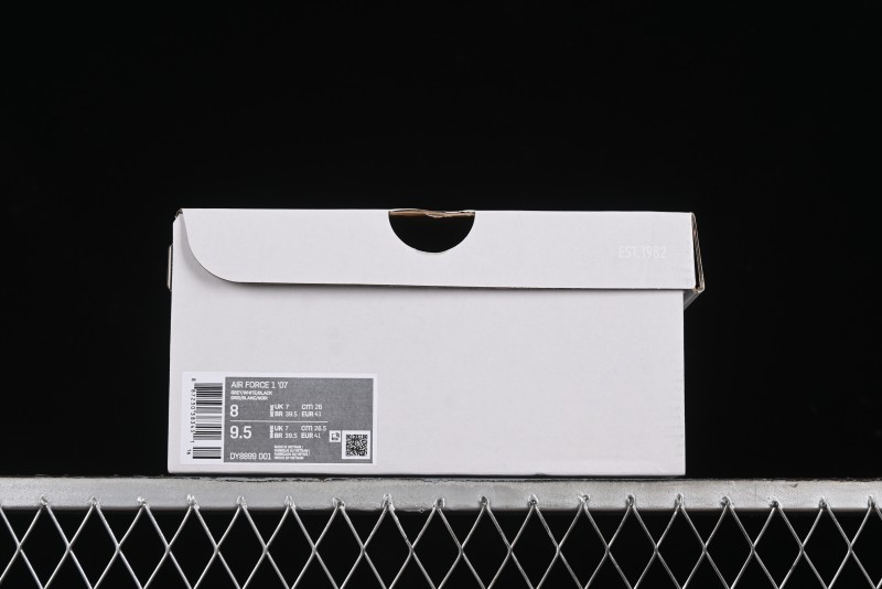 Nike Air Force 1 '07 Low White Grey Black Double Swoosh Casual Sneakers - DY8899-001