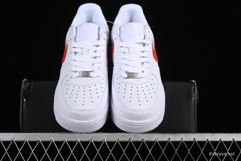 Nike Supreme x Air Force 1 Low Casual Sneakers with Full-Grain Leather and 3/4 Air Cushion - CU9225-101