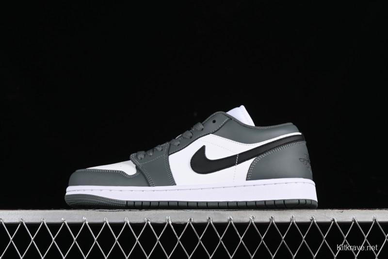 Nike Air Jordan 1 Low AJ1 Black Grey Low-Top Lifestyle Basketball Shoes - 553560-152