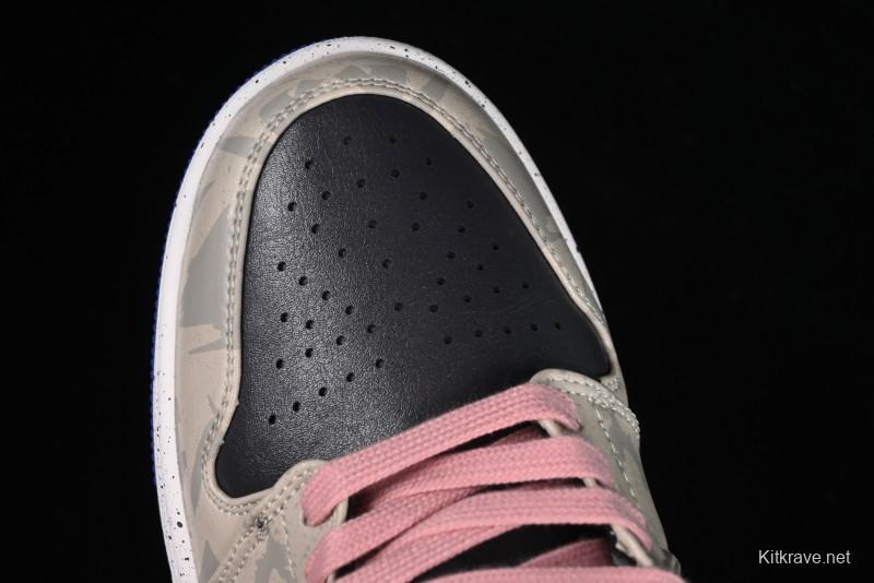 Nike Air Jordan 1 Low Retro Basketball Shoes with Panda Mischief Pioneer Knight Design - 553558-154