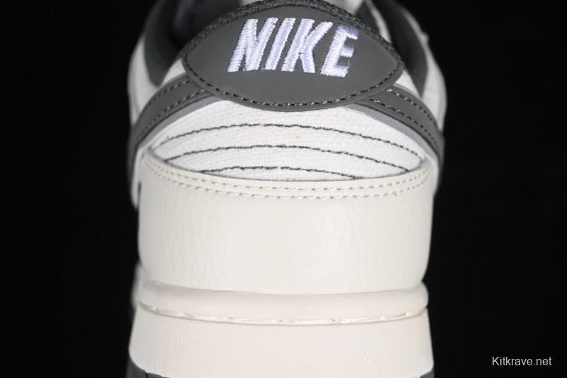 Nike SB Dunk Low Violent Bear Collaboration - Woven Grey Check Anniversary Custom Low-Top Casual Sneakers - KK1888-004