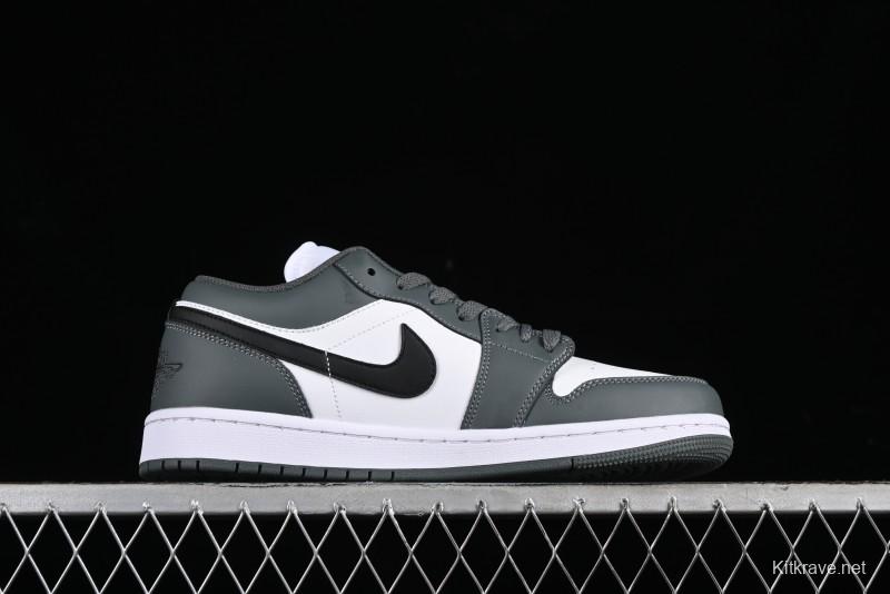 Nike Air Jordan 1 Low AJ1 Black Grey Low-Top Lifestyle Basketball Shoes - 553560-152