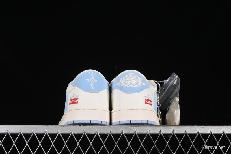 Nike Travis Scott x Fragment Design x Air Jordan 1 Low OG SP AJ1 Stone Island Collaboration - BB6588-105