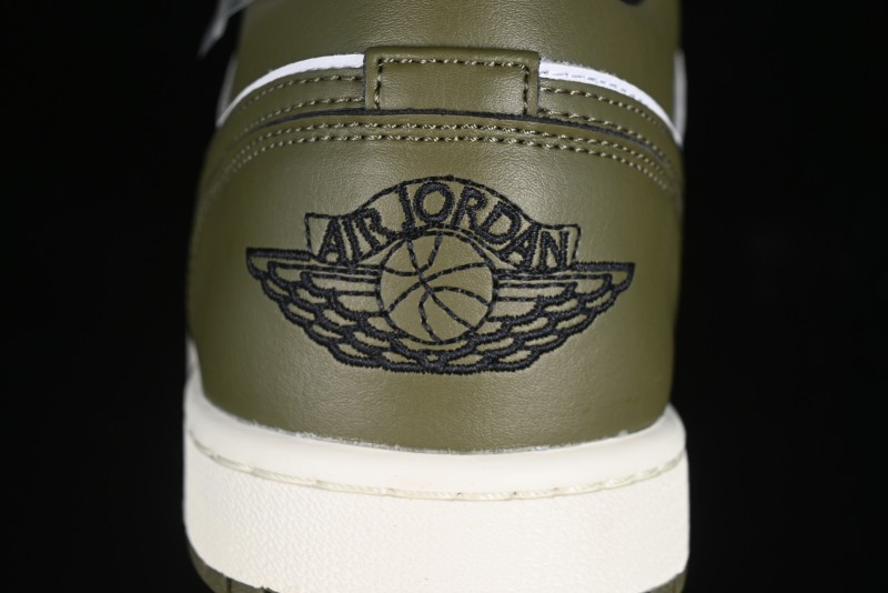 Nike Air Jordan 1 Low "Medium Olive" Retro Casual Sneakers - 553558-092