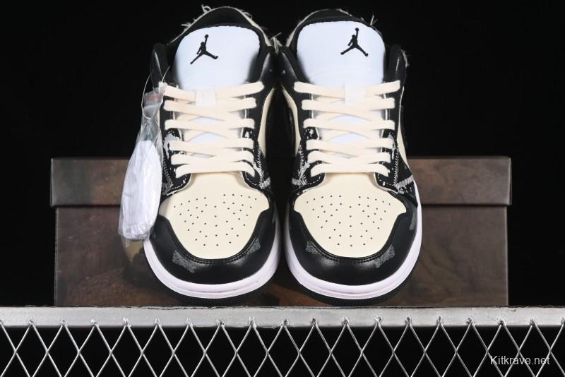 Nike Air Jordan 1 Low AJ1 Panda Prank Universe Exploration Custom Casual Sneakers - 553558-132