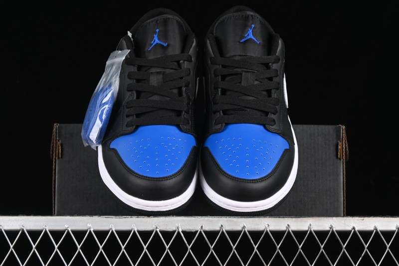 Nike Air Jordan 1 Low Retro Basketball Shoes in Black/Blue - 553558-042
