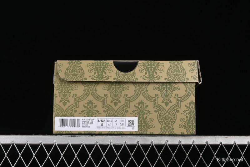Nike Travis Scott x Fragment Design x Air Jordan 1 Low OG SP AJ1 Gucci Collaboration - White Low-Top Casual Sneakers LJ5188-014