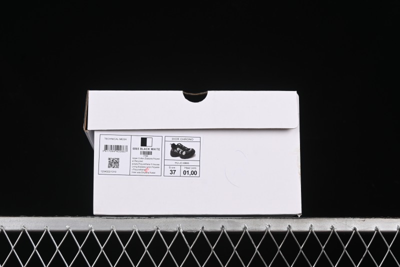 Dior Chrono Round Toe Lace-Up Lifestyle Casual Running Sneakers - 6865 BLACK WHITE