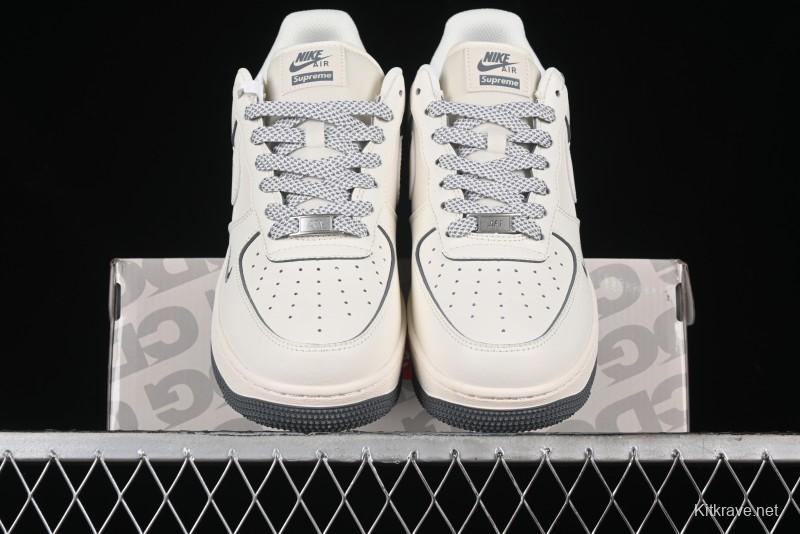Nike Air Force 1 '07 Low Supreme The North Face Collaboration - Beige Grey Low-Top Casual Sneakers - XZ1996-710