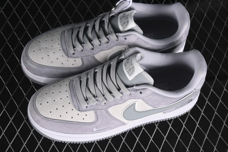 Nike Air Force 1 '07 Low The North Face Collaboration - Silver Grey Pigskin Sneakers - KK3333-004