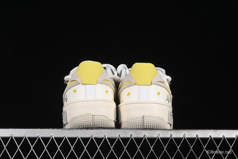 Nike Air Force 1 Fontanka Custom Graffiti Low-Top Casual Sneakers with Deconstructed Dual Laces - DV6984-001