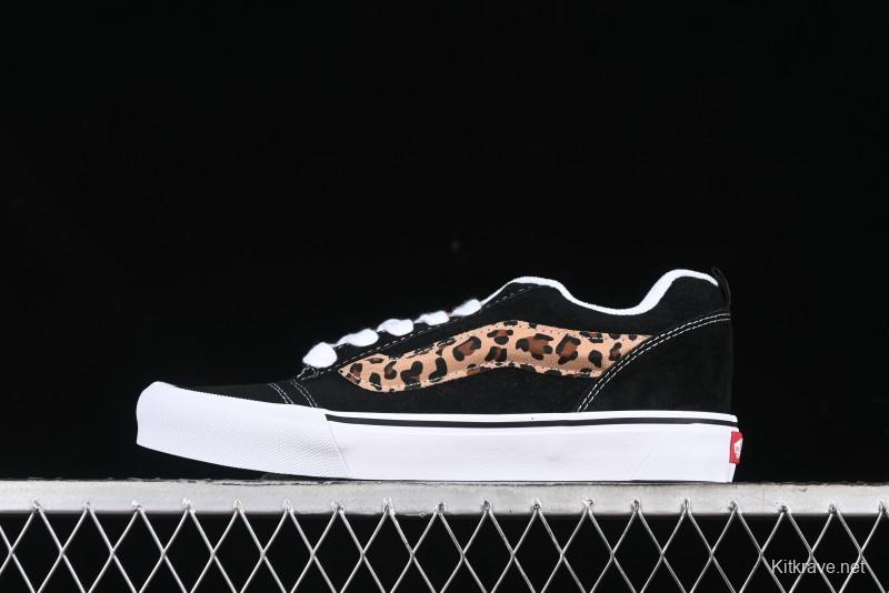 Vans Classics Knu Skool Sneakers with Leopard Print Logo in Black - VN000D2GBA2