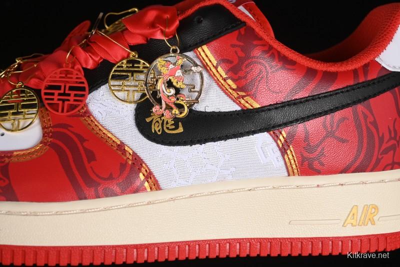 Nike Air Force 1 '07 Low Custom Wedding Sneakers with Chinese Style Elements - FN7439-133
