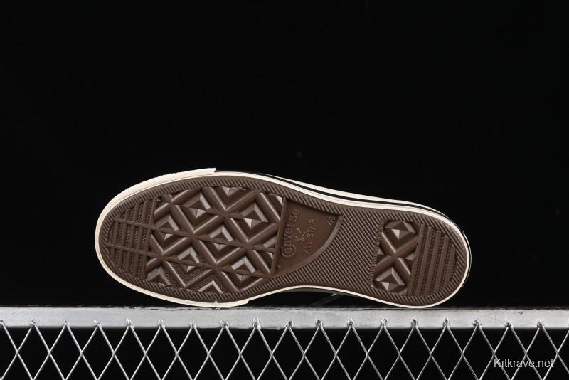 Converse Chuck 1970s Winter Waterproof Leather High-Top Sneakers with Gold Eyelets and Fleece Lining - A12443C