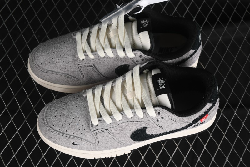Nike SB Dunk Low Stussy Series - Battle Grey Black Hook Anniversary High-End Custom Low-Top Casual Skate Shoes - MM1089-027
