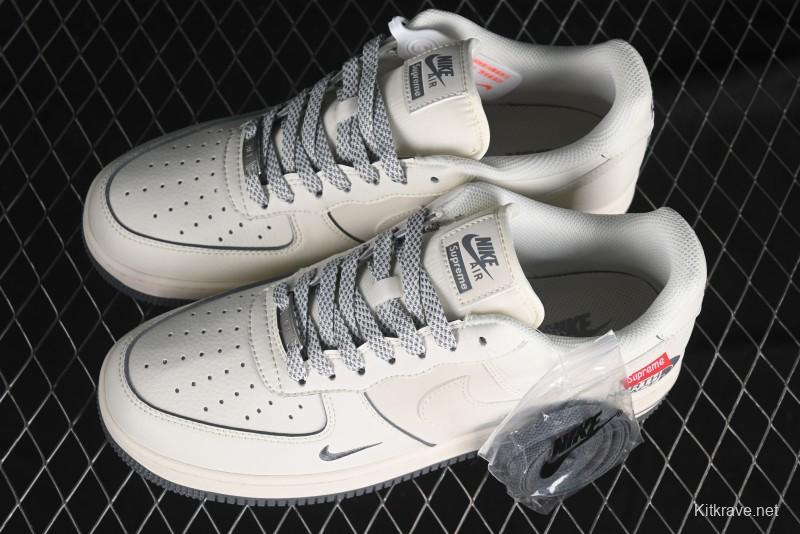 Nike Air Force 1 '07 Low Supreme The North Face Collaboration - Beige Grey Low-Top Casual Sneakers - XZ1996-710