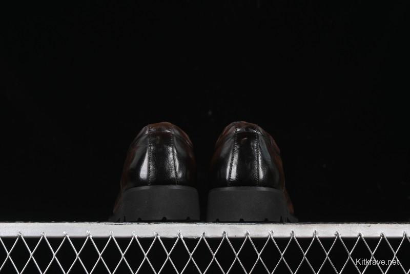 ECCO Block Derby Round Toe Genuine Leather Brogue Dress Shoes - 63667201002