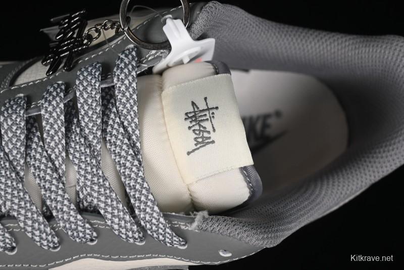 Nike Air Force 1 '07 Low Stussy Collaboration - Premium Gray Low-Top Casual Sneakers - BB5353-512