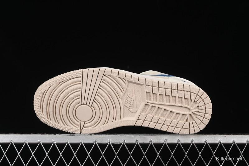 Nike Air Jordan 1 Low Stussy Collaboration - Light Beige Retro Basketball Shoes - SJ9950-027