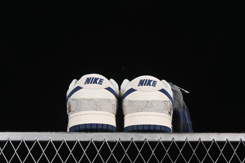 Nike SB Dunk Low Gucci Collaboration - Smoke Blue Anniversary High-End Custom Low-Top Casual Skate Shoes - XX2025-801
