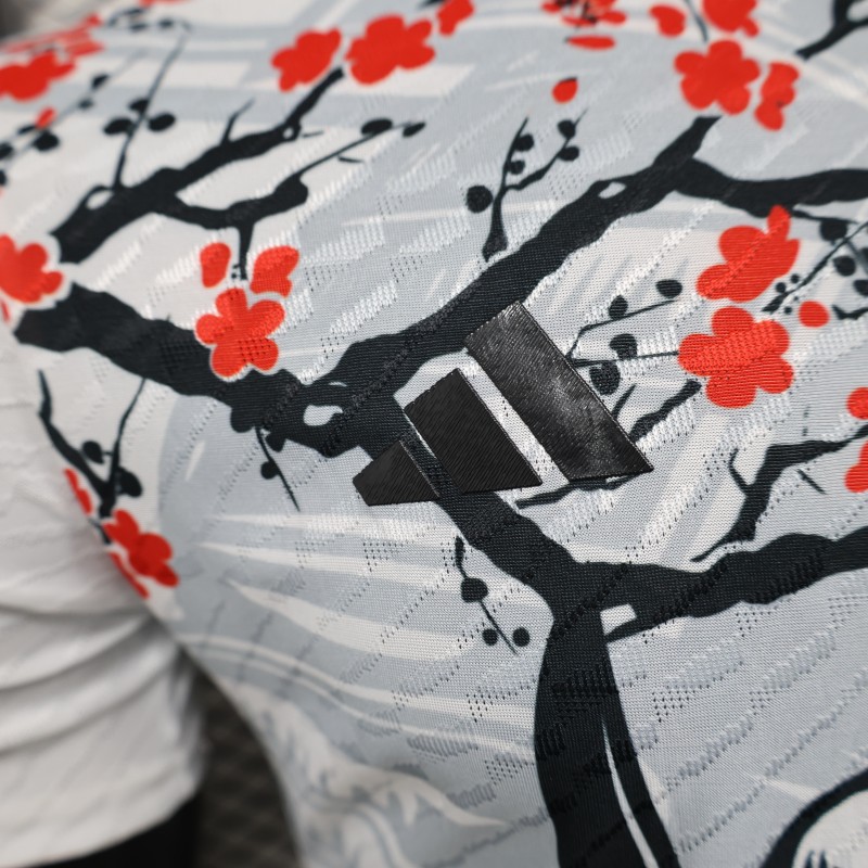 Player Version 2025 Japan White with Samurai & Cherry Blossom Jersey