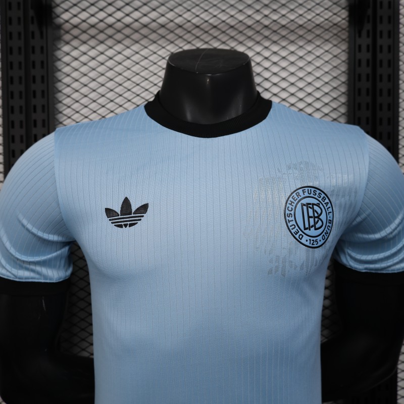 Player Version 2025 Germany 125Th Anniversary Light Blue with Adidas Retro Design Jersey