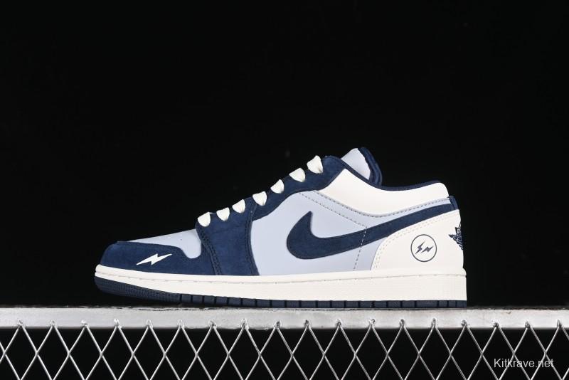 Nike Air Jordan 1 Low Retro Basketball Shoes in White Grey Blue - DC2024-026