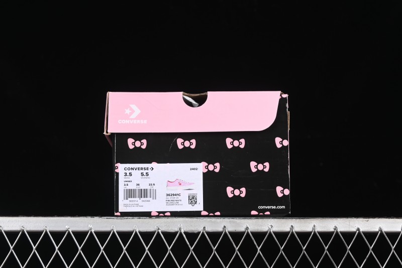 Converse One Star Hello Kitty Collaboration Low Top Casual Sneakers with Embroidered Bow - 362941C