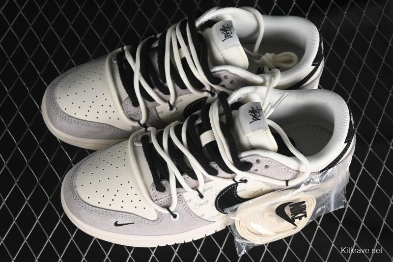 Nike SB Dunk Low Stussy Bandana Black Swoosh Anniversary Custom Low-Top Casual Skate Shoes - SJ2068-306