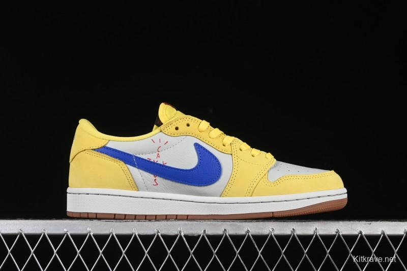 Nike Travis Scott x Air Jordan 1 Low OG AJ1 Collaboration Shoes with Reverse Swoosh - DZ4137-700