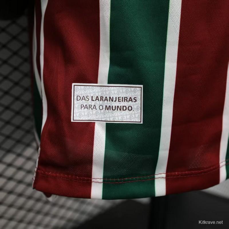 Player Version 25/26 Fluminense Green and Burgundy Vertical Striped with White Trim Jersey