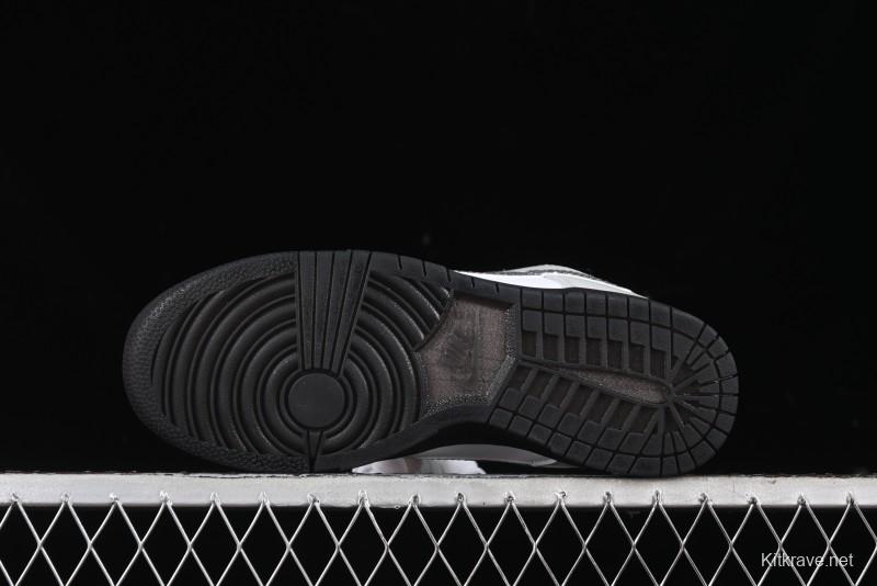 Nike Dunk Low "Glitter Swoosh" Light Silver SB Low-Top Casual Skate Shoes - HQ3462-191