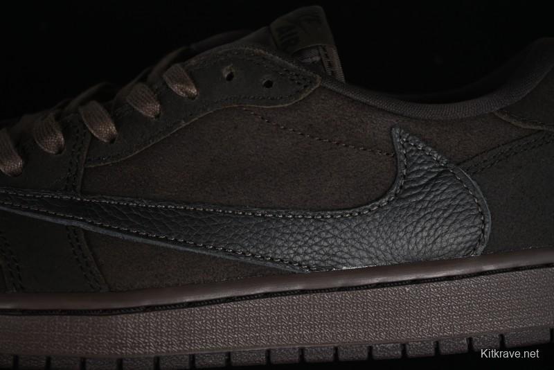 Nike Travis Scott x Air Jordan 1 Low OG AJ1 Collaboration Reverse Swoosh Sneakers - DM7866-202