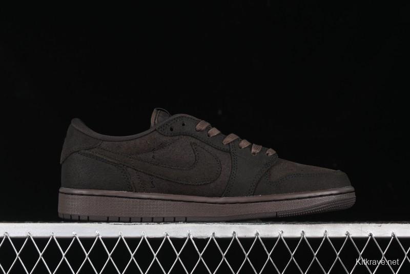 Nike Travis Scott x Air Jordan 1 Low OG AJ1 Collaboration Reverse Swoosh Sneakers - DM7866-202