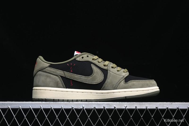 Nike Travis Scott x Air Jordan 1 Low OG AJ1 Collaboration Reverse Swoosh Sneakers - DM7866-002