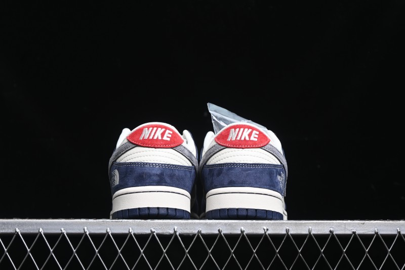 Nike SB Dunk Low The North Face Collaboration - Light Blue Grey Check Anniversary High-End Custom Low-Top Casual Skate Shoes - YX5066-251