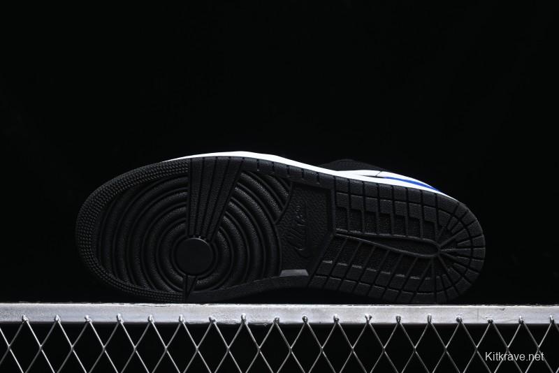 Nike Air Jordan 1 Low Retro Basketball Shoes Black Blue - 553558-042