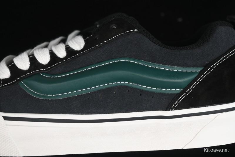 Vans Knu Skool Carbon Grey Black Green Low Top Retro Casual Vulcanized Sneakers - VN000D6CCI2