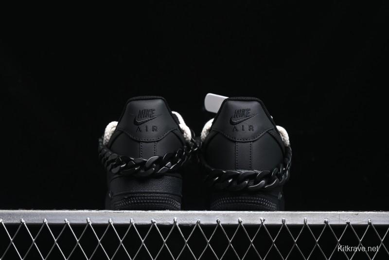 Nike Air Force 1 '07 Low Black Deconstructed Utility Casual Sneakers - CW2288-763