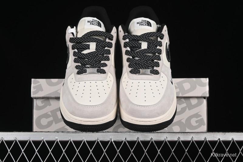 Nike Air Force 1 '07 Low Supreme Stussy Collaboration - Black Grey Red Label Low-Top Casual Sneakers - XZ6188-115