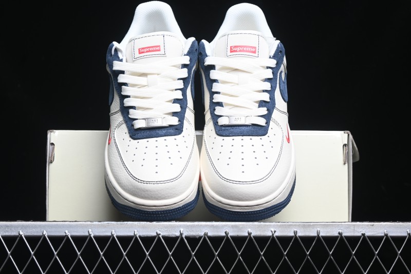 Nike Air Force 1 '07 Low Supreme Collaboration - Light Blue Suede Swoosh Casual Sneakers - XZ3328-669