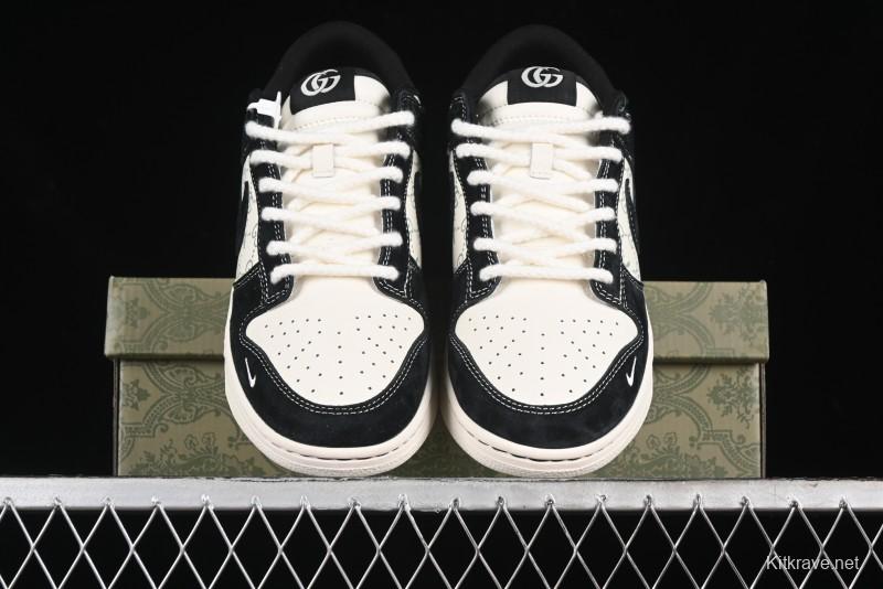 Nike SB Dunk Low Gucci Collaboration - Small Bee Series Black Hook Anniversary High-End Custom Low-Top Casual Sneakers - MM1089-030