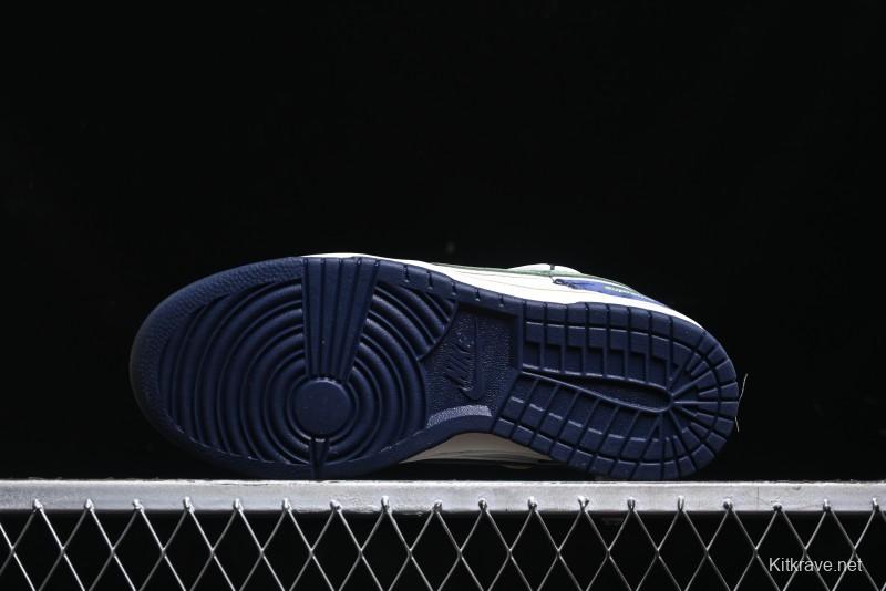 Nike SB Dunk Low Supreme Collaboration - Double Force Blue Lace-Up Anniversary High-End Custom Low-Top Casual Skate Shoes - XS1186-101