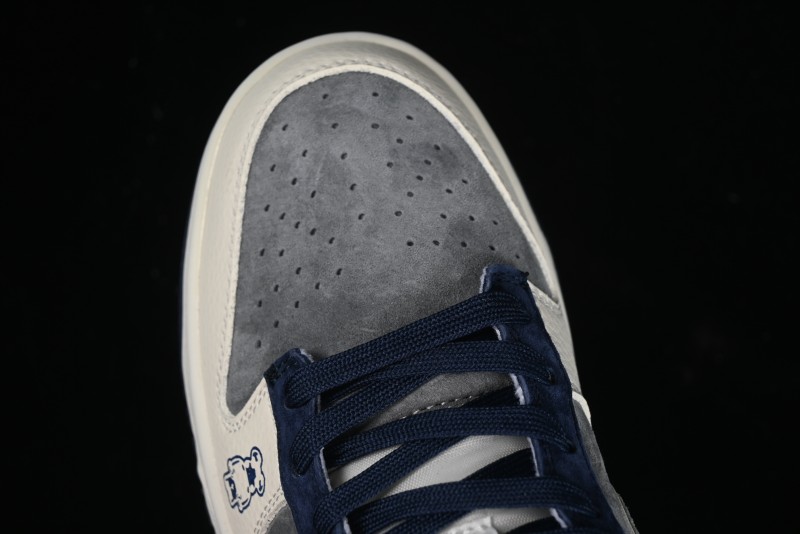 Nike SB Dunk Low Collaboration with Violent Bear - Patchwork Grey Swoosh Anniversary Custom Edition Low-Top Casual Skate Shoes - KK1333-013