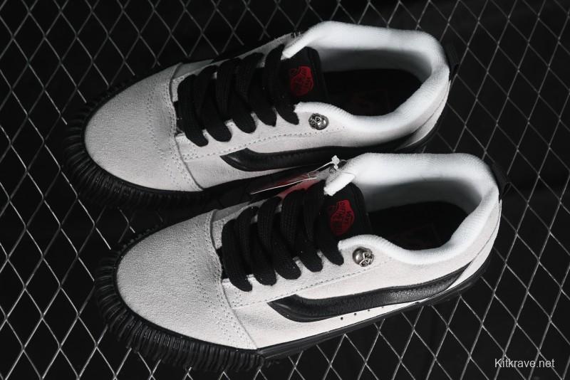 Vans Knu Skool Halloween White Black Low Top Retro Casual Vulcanized Slip On Shoes - VN0009QCSWE