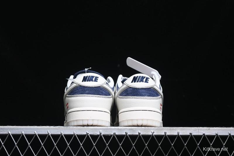 Nike SB Dunk Low Supreme Collaboration - White Blue with Crystal Outsole Anniversary High-End Custom Low-Top Casual Skate Shoes - XS1086-002