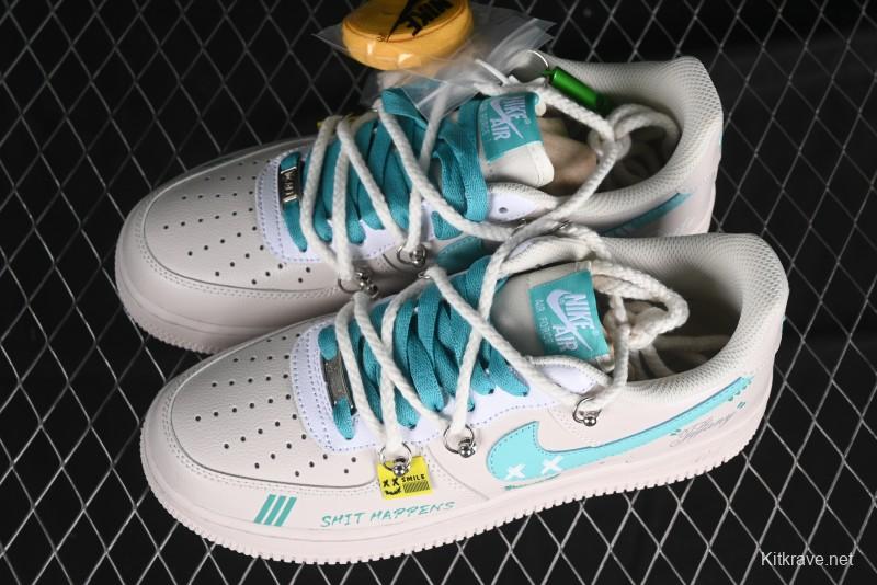 Nike Air Force 1'07 Low "Keep Smile" Casual Lace-Up Sneakers - DZ1328-112