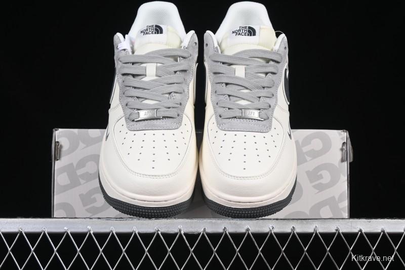 Nike Air Force 1 '07 Low The North Face Collaboration Beige Grey Check Grey Outsole Casual Sneakers - XZ6188-191
