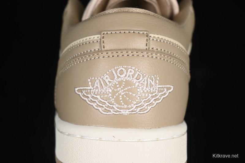 Nike Air Jordan 1 Low AJ1 Wheat Color Low-Top Casual Sneakers - DC0774-203