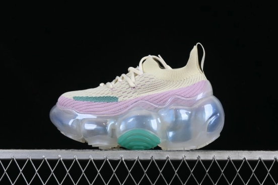 Grounds Big Bubble High Platform Sneakers in Cream Lilac - AJE5